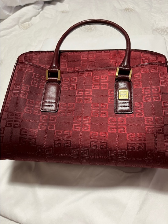 Givenchy Handbags - Givenchy Deep Red Monogram Top Handle Satchel authentic
